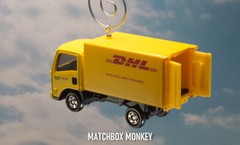 DHL Custom Christmas Ornament 1/64 Delivery Isuzu Elf Box Truck Cabover USPS UPS