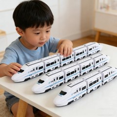 Electric High Speed Train Toy with Lights Sounds Railway Set for Kids Gift