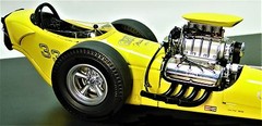 Dragster Race Car Classic Custom Hot Rod Racer Promo Model Drag Carousel Yel1 18