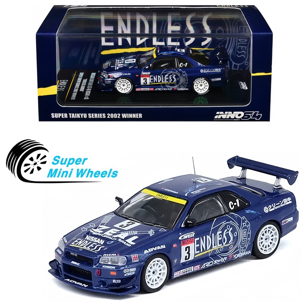 INNO64 1:64 Nissan GT-R (R34) #3 Endless Advan Super Taikyu Series 2002 Winner