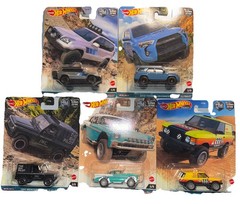 LOT OF 5 HOT WHEELS OFF ROAD Full Set Toyota (2), Mercedes, Chevy & Range Rover