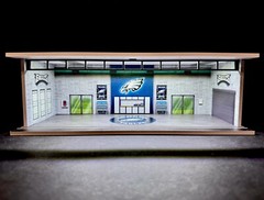 Eagles Shop Theme 1:64 Model Car Diorama Garage + LED Lighting FOR Hot Wheels