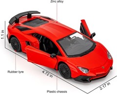 vibrant Red Lamborghini Aventador Toy – Fun Pull Back Vehicle for All Ages