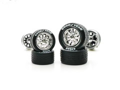 5 Sets 10 Spoke Rims & 10/13mm Staggered Rubber Tire YOU CHOOSE Style Wheel Swap