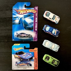 🔥 LOT (x6) Hot Wheels 24/Seven, Die Cast Rare Vintage Team Blue White Tuner 🔥