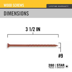 2-Pack #9 X 3-1/2 In. Red Star Drive Flat-Head Wood Deck Screw (10 Lb / 560-Piec