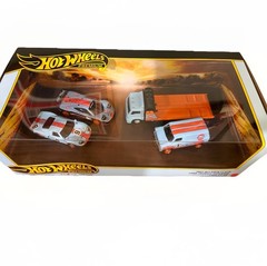 Hot Wheels Premium Gulf 4-Car Set 1:64 McLaren F1 GTR Ford Transit Diecast