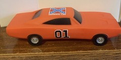 General Lee 4” 69 Dodge Charger Dukes Of Hazzard Rubber Car 1/64 Brand New
