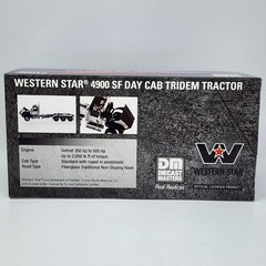 1/50 Western Star 4900 SF Day Cab Tridem Tractor Black & White Semi Truck 71066