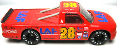 MADE IN CHINA – LAF #28 RACING PARTS 1:64 RED DIECAST 3″ PICKUP TRUCK – NICE