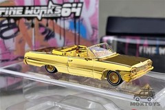 Fine Works64 1:64 Impala Lowrider Electroplated gold Diecast Model Car