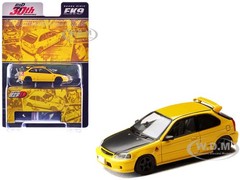 HONDA CIVIC (EK9) RHD YELLOW “INITIAL D” 1/64 DIECAST BY HOBBY JAPAN HJDMD007