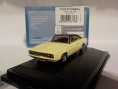 Model Car, Dodge Charger 1968 – Yellow, 1/87 New Oxford 87DC68004