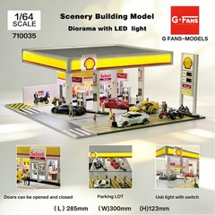 1/64 Diorama Diecast Garage Model LED Lighting Parking Lot Display Case Scene US