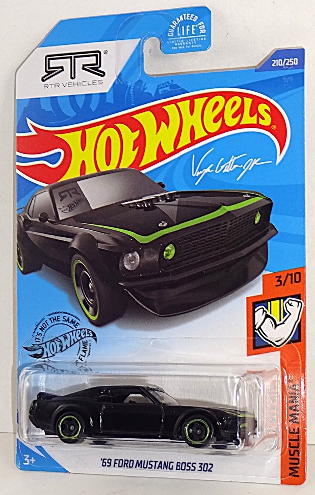 Hot Wheels 2020 Muscle Mania #210 ’69 Ford Mustang Boss 302 RTR Vaughn Gittin Jr