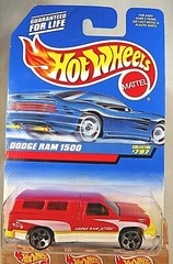 1998 Hot Wheels Collector #797 DODGE RAM 1500 Red-White w/Chrome 5DotSp Malaysia
