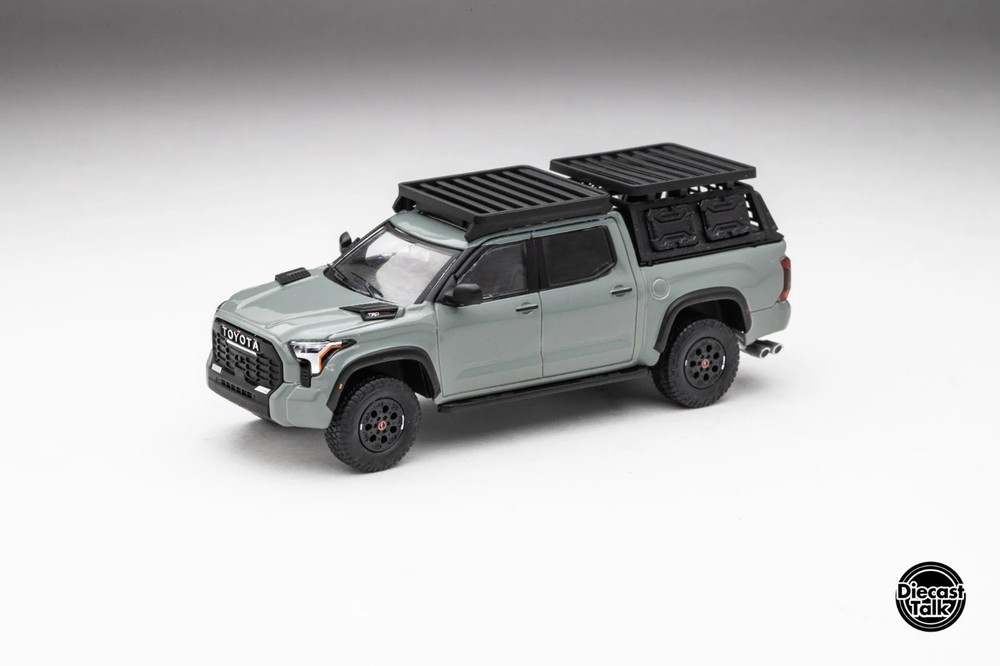 DiecastTalk Exclusive 1/64 Toyota Tundra TRD PRO Lunar Rock with accessories