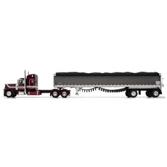 DCP 1/64 Peterbilt 389 Mid Roof, Wilson Patriot Spread-Axle Belt Trailer 60-2225