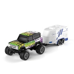 1:64 Scale Mini Alloy Truck RC Car with LED Lights, 2.4Ghz Remote