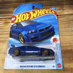 Hot Wheels Nissan Skyline GT-R (BNR34) HW J-Imports 1:64 Diecast Blue Unopened