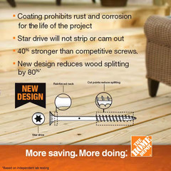 2-Pack #8 X 1-5/8 In. Black Exterior Self-Starting Star Drive Flat-Head Deck Scr