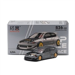 Xcartoys 1:64 Pandem Civic EG6 Raw Metal Diecast Model Car