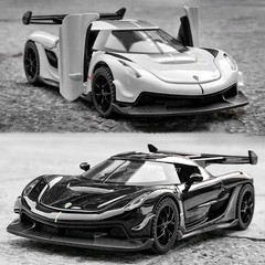 Scale 1:32 KNSG Jesko Car Model Toy Alloy Body Rubber Tires Diecast Supercar
