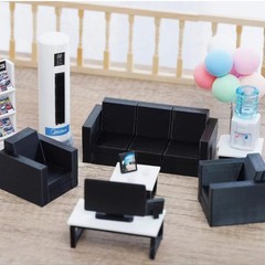 1/18 Diorama Furniture Sofa Coffee Table Air Conditioner Model Scene DisplayUN
