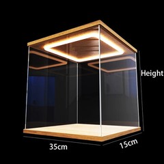 Assembled Acrylic Display Case with Ring LED Lights for Action Figure Car Models