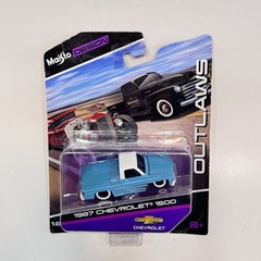 Maisto Design Outlaws 1987 Chevrolet Chevy 1500 Pickup Truck Blue/White
