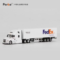 Perka 1/64 Freightliner Cascadia Container Truck DHL/Fedex Livery Diecast Model