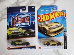 2 NEW Hot Wheels Neon Speeders 2017 GT-R R35 GOLD LBWK SILHOUETTE SILVA