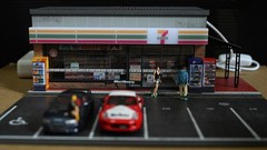 Diorama 1/64 Diecast Garage City Building Scene Parking Lot Display Model LED US