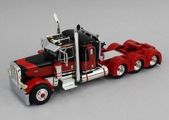 DCP 1:64 *RED & BLACK* Peterbilt 389 36″ Flattop HEAVY HAUL Lowboy Jeep Stinger