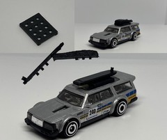 1:64 Scale Grid Roof Rack With Clip On Surfboard And Roof Box Hotwheels Matchbox