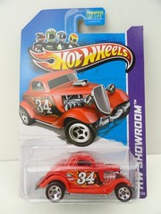 2013 Hot Wheels Showroom #189 ‘34 Ford 3-Window (Kmart Exclusive Red #34)