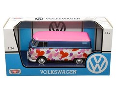 MOTORMAX 1962 VOLKSWAGEN TYPE 2 T1 DELIVERY LOVE VAN 1/24 MODEL CAR PINK 79581
