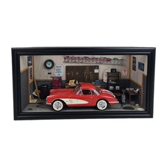 🚨 Franklin Mint Garage Diorama 1:43 With 1958 Corvette Rare Stand Vntg B11XR15