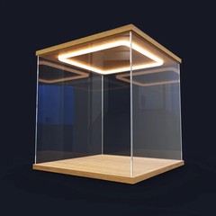 Assembled Acrylic Display Case with Ring LED Lights for Action Figure Car Models