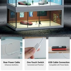 Stackable Display Case Garage with LED Light For 1/64 Scale Diecast Model Cars
