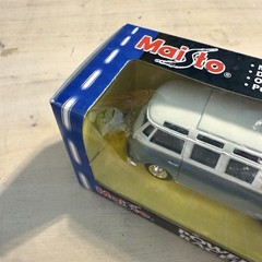 Vintage Maisto Volkswagen Van 1:33 NEW Gray Blue Bus