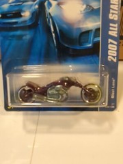 BLAST LANE MOTORCYCLE PURPLE WITH FLAMES 1/64 HOT WHEELS STARS 2007 # 138/156