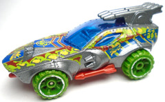 2016 HOT WHEELS STING ROD SILVER 3″ DIECAST MISSILE CAR W GREEN YELLOW BLUE RED