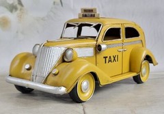 Antique 1930`s Cast Iron Black & Yellow Taxi Cab Home/Office Decoration Art Deal