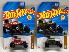 HOT WHEELS 1931 FORD MODEL A CUSTOM X2, NEW FOR 2025 DARK GREEN & RED. ON CARD