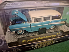 M2 Castline Cars 1957 Chevrolet Blue 210 Beauville Station Wagon Unopened Case