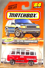 1999 Matchbox #64 Science Fiction Series 13 ’67 VW TRANSPORTER White-Red w/5 Sp