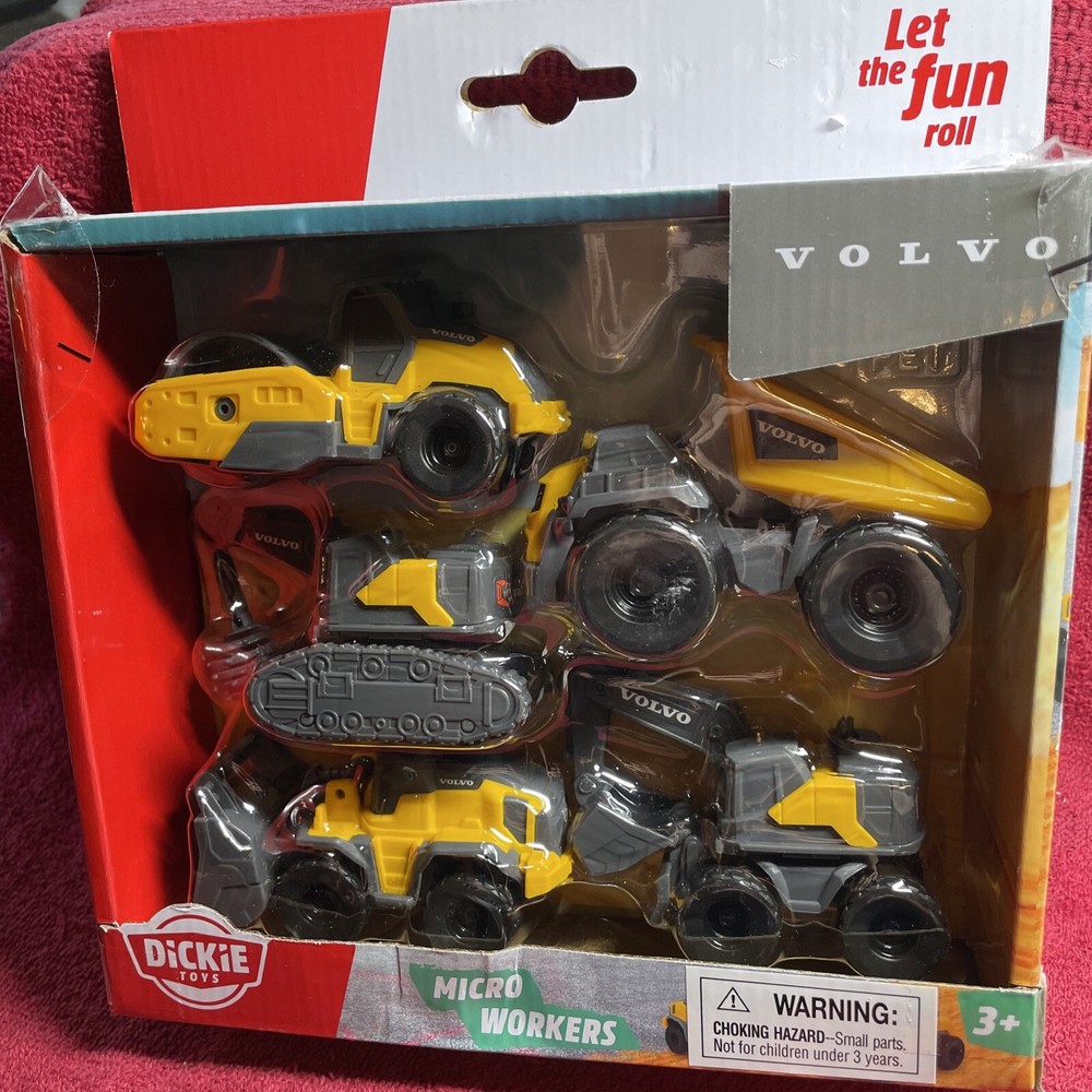 DICKIE Construction Vehicles Volvo 5-Pak Micro Workers New in package