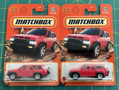 LOT OF 2 – 2024 MATCHBOX 1985 NISSAN PATHFINDER MBX OFF-ROAD 54/100 GLOSS RED