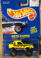 Hot Wheels Gulch Stepper Coll #251 Yellow w/Red & Orange Stripes New Paint style